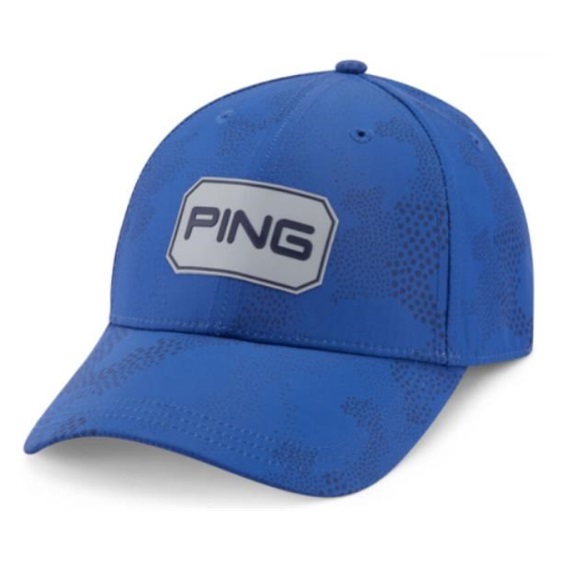 Ping Textured Camo Golf Cap, mid blue multi