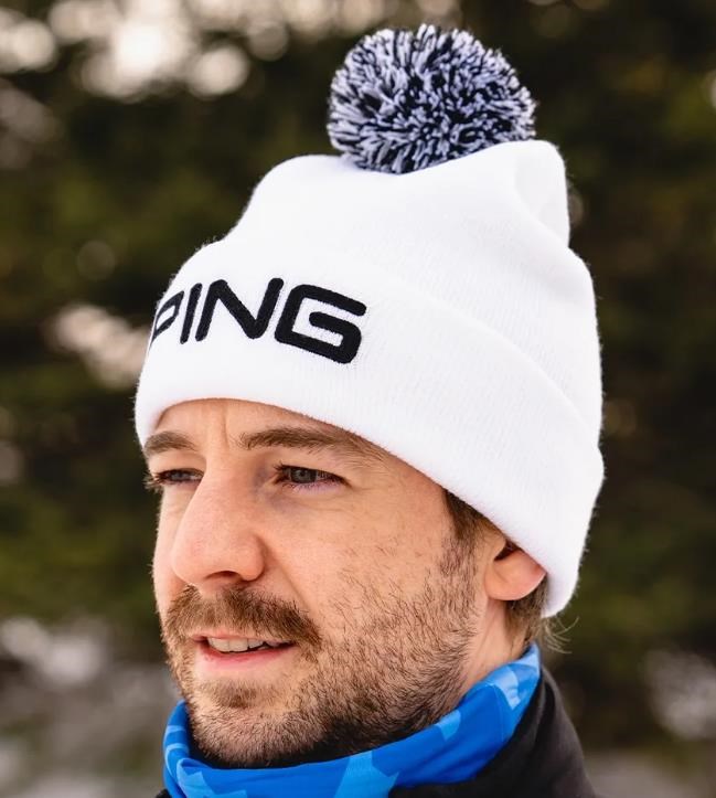 PING Classic Bobble Herren Wintermütze, weiss