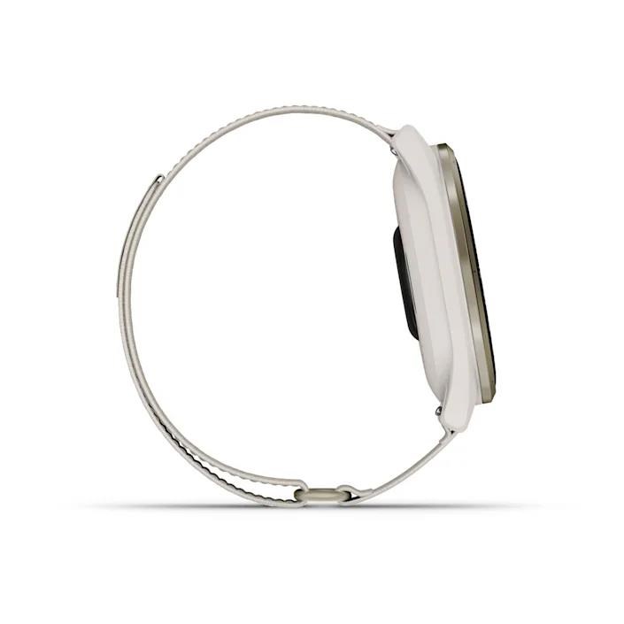 Garmin Approach S50 GPS Golfuhr, ivory nylon/cream gold aluminium