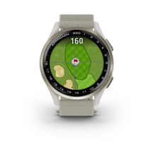 Garmin Approach S50 GPS Golfuhr, ivory nylon/cream gold aluminium