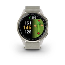 Garmin Approach S50 GPS Golfuhr, ivory nylon/cream gold aluminium