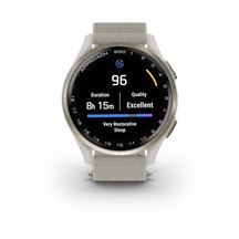 Garmin Approach S50 GPS Golfuhr, ivory nylon/cream gold aluminium