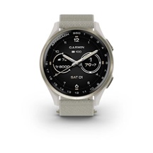 Garmin Approach S50 GPS Golfuhr, ivory nylon/cream gold aluminium