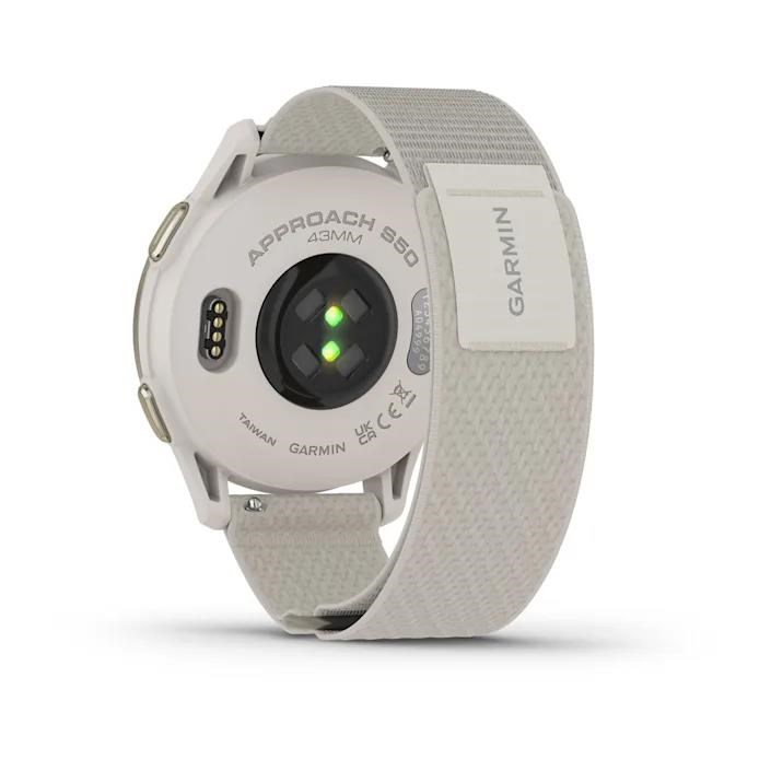 Garmin Approach S50 GPS Golfuhr, ivory nylon/cream gold aluminium