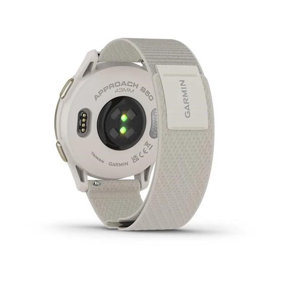 Garmin Approach S50 GPS Golfuhr, ivory nylon/cream gold aluminium