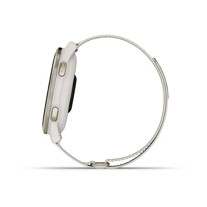 Garmin Approach S50 GPS Golfuhr, ivory nylon/cream gold aluminium
