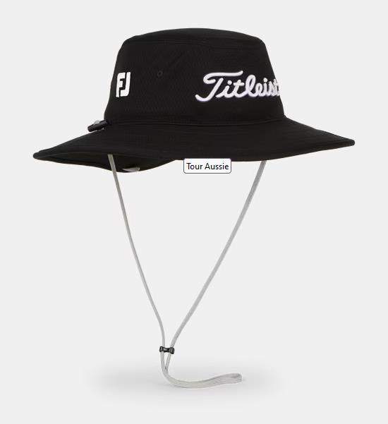 Titleist Tour Aussie Herren Bucket Hut, schwarz