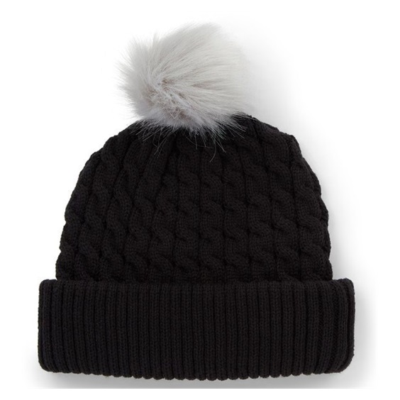 Titleist Cable Knit Pom Pom Damen Wintermütze, schwarz