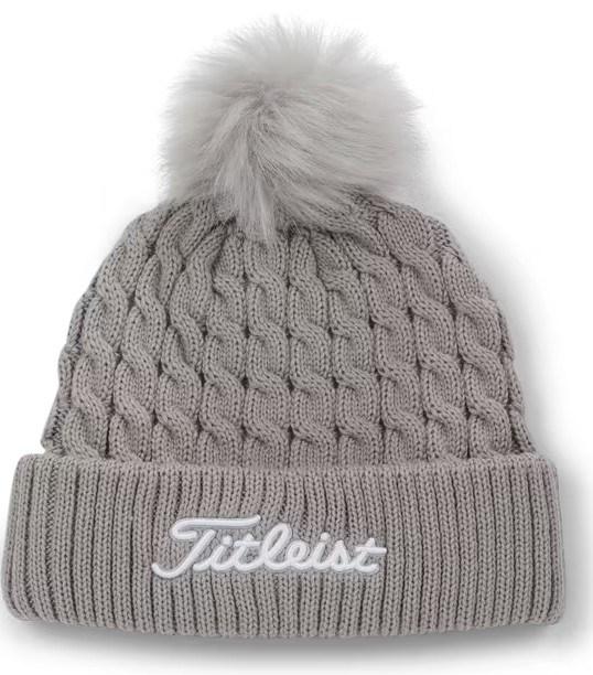 Titleist Cable Knit Pom Pom Damen Wintermütze, grau
