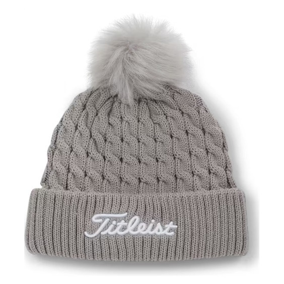 Titleist Cable Knit Pom Pom Damen Wintermütze, grau
