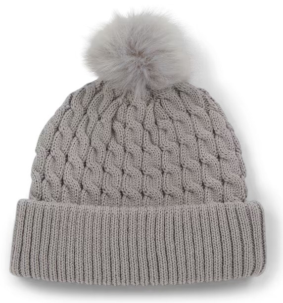 Titleist Cable Knit Pom Pom Damen Wintermütze, grau