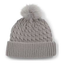 Titleist Cable Knit Pom Pom Damen Wintermütze, grau
