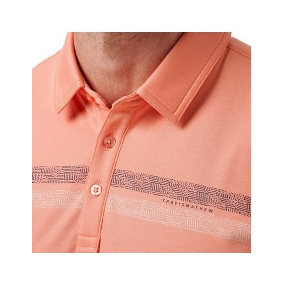 Travis Mathew Roaming Routes Herren Poloshirt, coral fusion