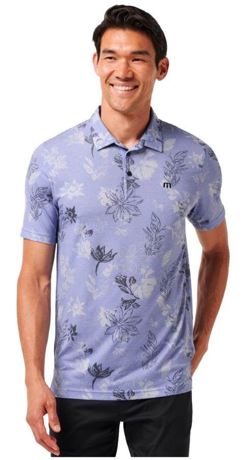 Travis Mathew Cruise Herren Poloshirt, heather violet storm