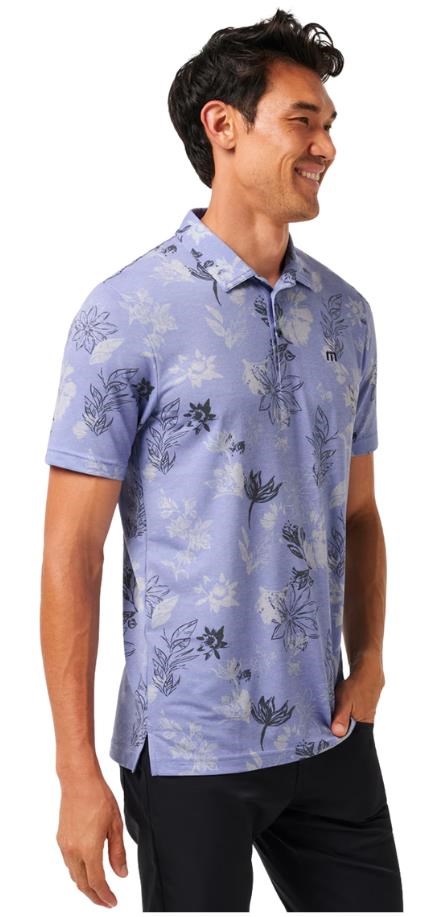 Travis Mathew Cruise Herren Poloshirt, heather violet storm