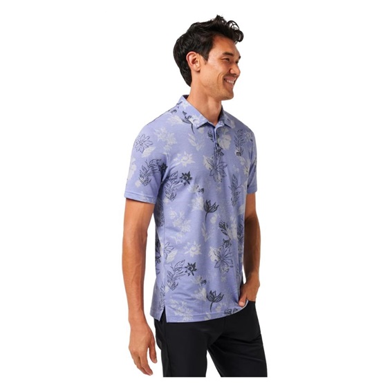 Travis Mathew Cruise Herren Poloshirt, heather violet storm