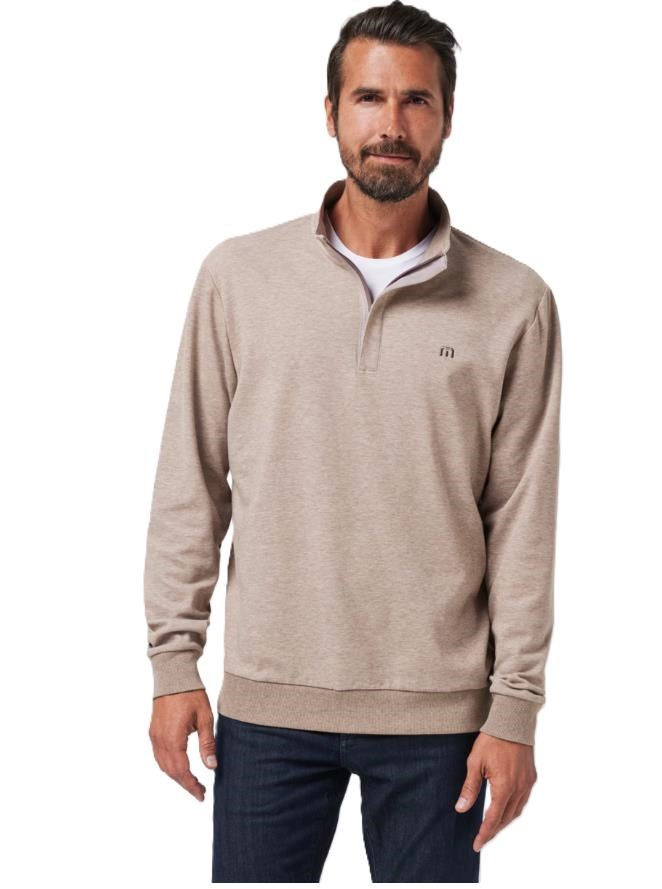 Travis Mathew CLOUD QUARTER ZIP 2.0 Hoodie Herren Sweatshirt, beige