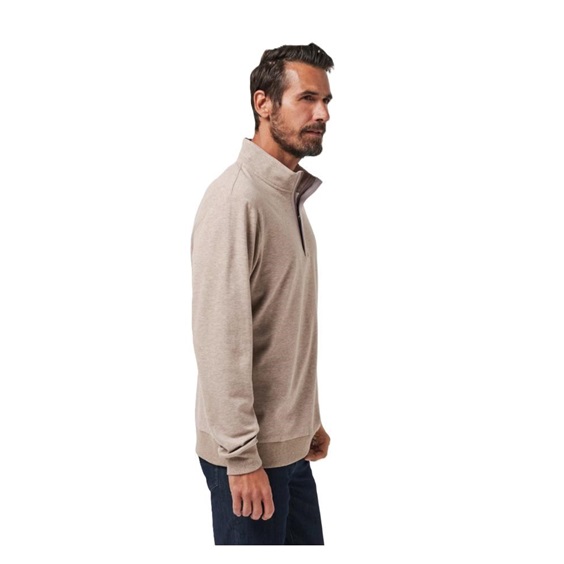 Travis Mathew CLOUD QUARTER ZIP 2.0 Hoodie Herren Sweatshirt, beige