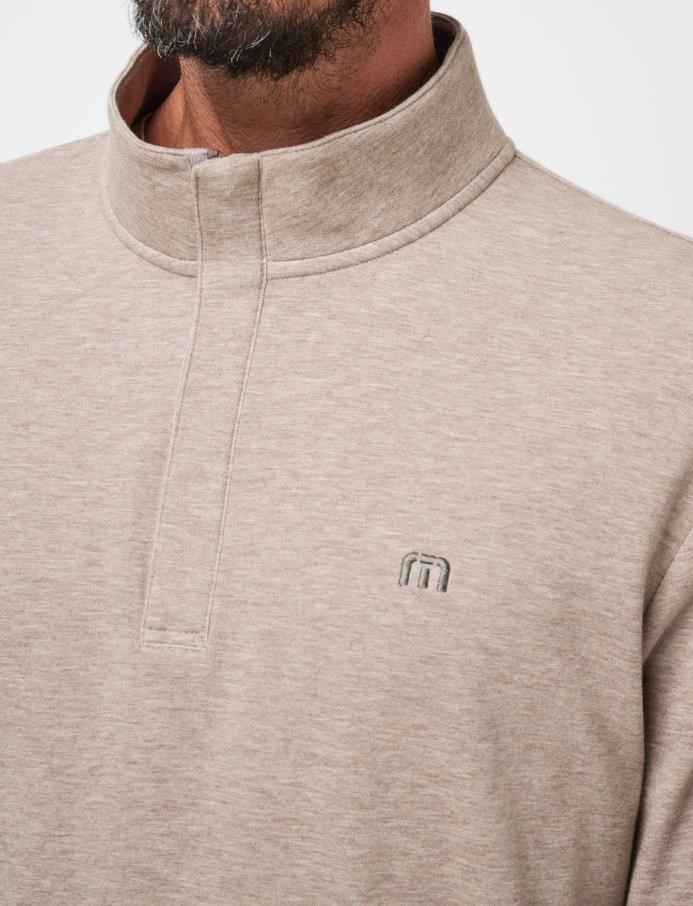 Travis Mathew CLOUD QUARTER ZIP 2.0 Hoodie Herren Sweatshirt, beige