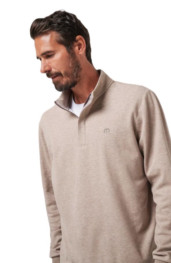 Travis Mathew CLOUD QUARTER ZIP 2.0 Hoodie Herren Sweatshirt, beige