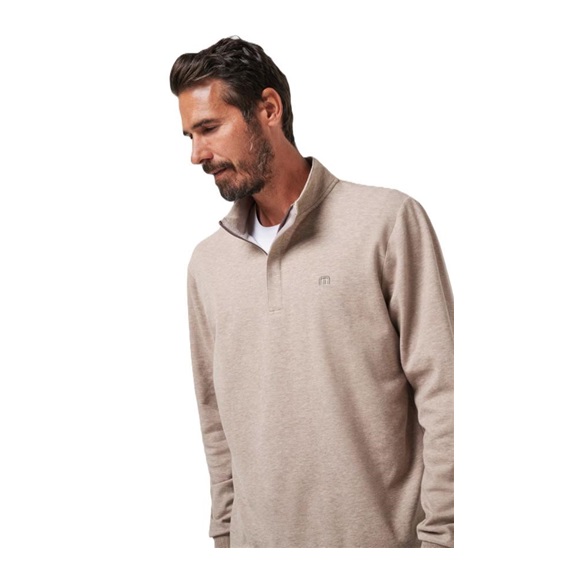 Travis Mathew CLOUD QUARTER ZIP 2.0 Hoodie Herren Sweatshirt, beige