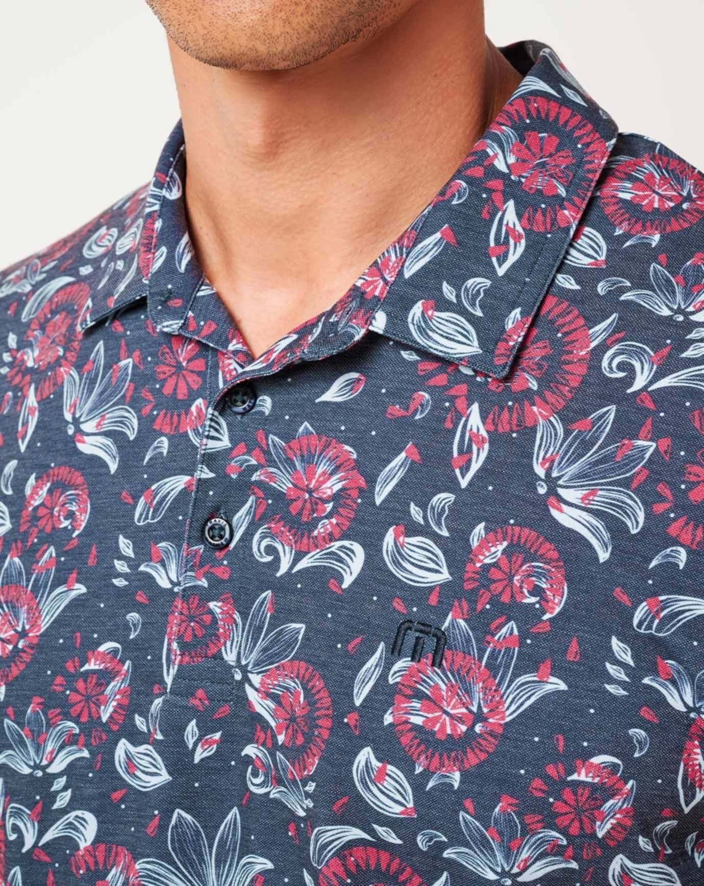 Travis Mathew FEATHERWEIGHT FLOURISH Herren Poloshirt, mood indigo/vintage indigo