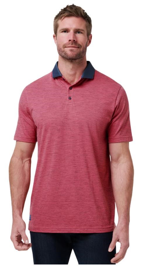 Travis Mathew Common Interest Herren Poloshirt, rose wine