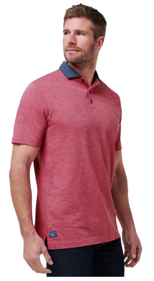 Travis Mathew Common Interest Herren Poloshirt, rose wine
