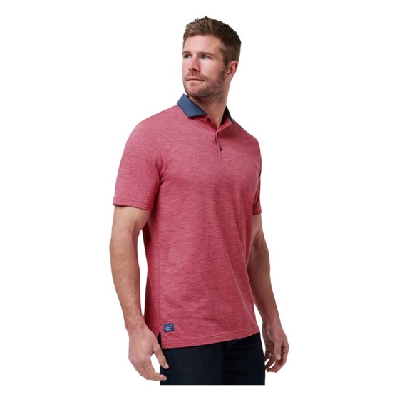 Travis Mathew Common Interest Herren Poloshirt, rose wine