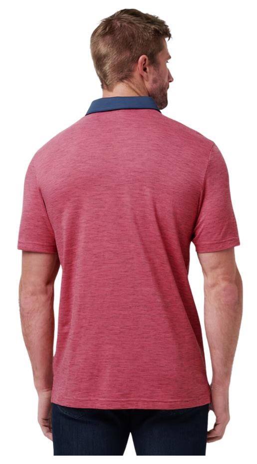 Travis Mathew Common Interest Herren Poloshirt, rose wine