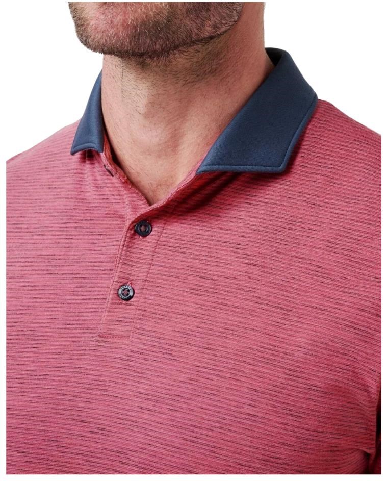Travis Mathew Common Interest Herren Poloshirt, rose wine