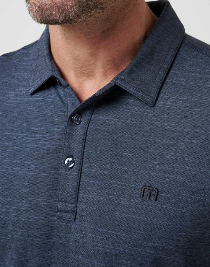 Travis Mathew The Heater Herren Poloshirt, vintage indigo/schwarz
