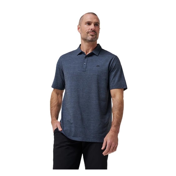Travis Mathew The Heater Herren Poloshirt, vintage indigo/schwarz