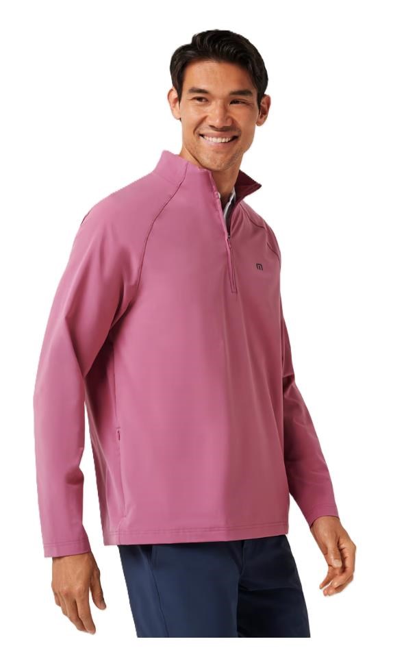 Travis Mathew AIR TRAM QUARTER ZIP Hoodie Herren Sweatshirt, rose wine