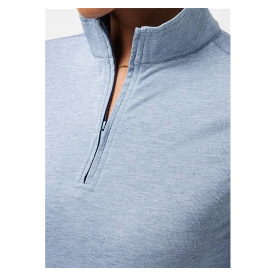 Travis Mathew Featherweightt Active zip long sleeve Damen Poloshirt, blau
