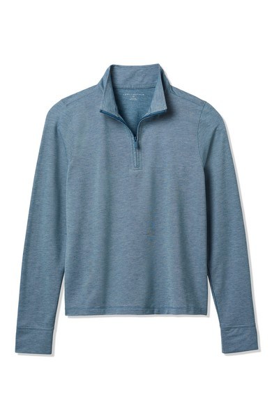 Travis Mathew Featherweightt Active zip long sleeve Damen Poloshirt, blau