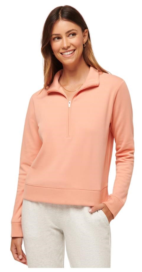 Travis Mathew Cloud Fleece Half-Zip Damen Sweatshirt, canyon sunset