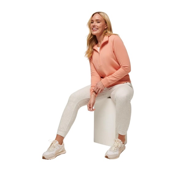 Travis Mathew Cloud Fleece Half-Zip Damen Sweatshirt, canyon sunset