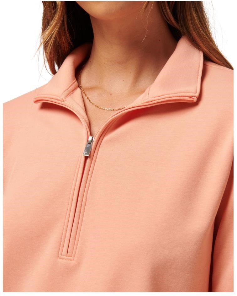 Travis Mathew Cloud Fleece Half-Zip Damen Sweatshirt, canyon sunset