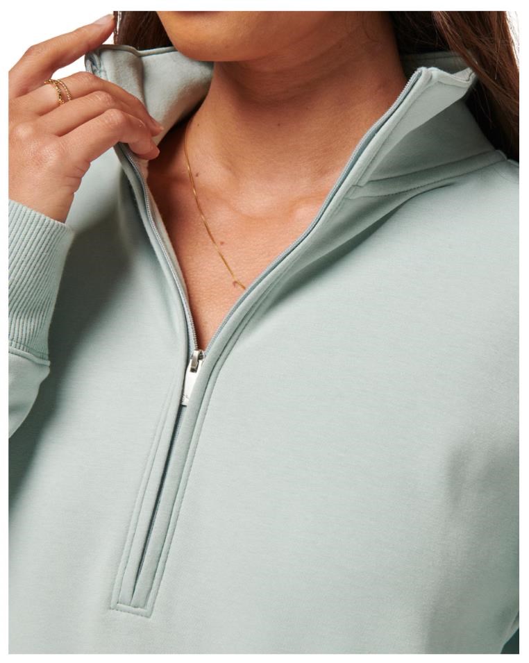 Travis Mathew Cloud Fleece Half-Zip Damen Sweatshirt, ether