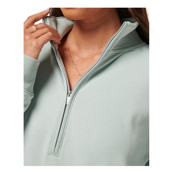 Travis Mathew Cloud Fleece Half-Zip Damen Sweatshirt, ether