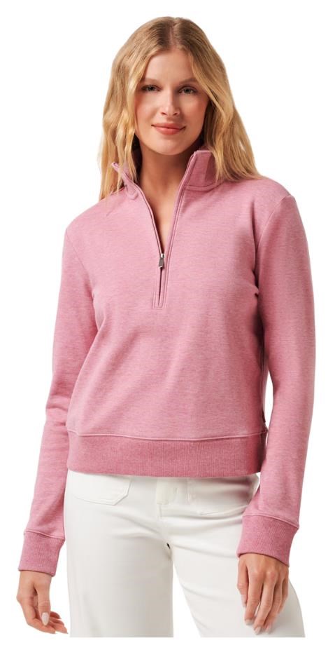 Travis Mathew Cloud Fleece Half-Zip Damen Sweatshirt, heather foxglove
