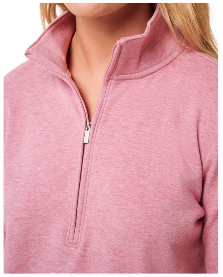 Travis Mathew Cloud Fleece Half-Zip Damen Sweatshirt, heather foxglove