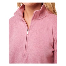 Travis Mathew Cloud Fleece Half-Zip Damen Sweatshirt, heather foxglove