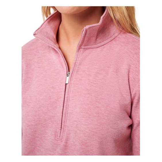 Travis Mathew Cloud Fleece Half-Zip Damen Sweatshirt, heather foxglove