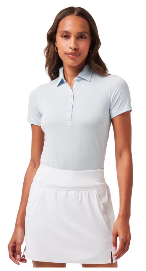 Travis Mathew Featherweight Active Damen Poloshirt, heather kentucky blue