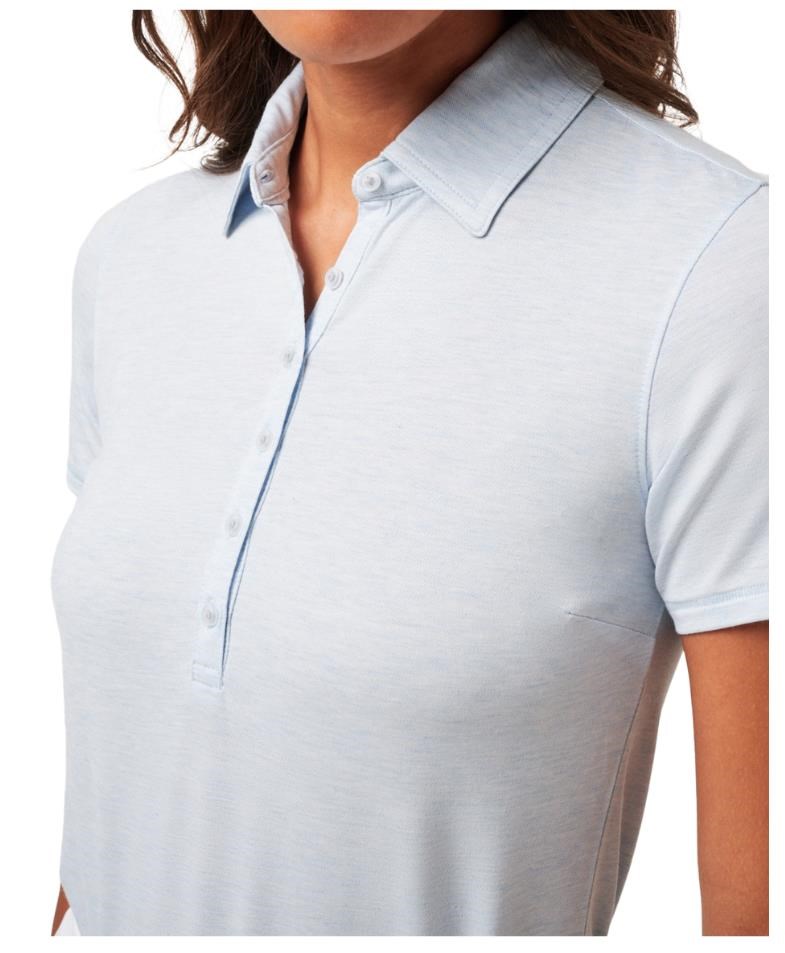 Travis Mathew Featherweight Active Damen Poloshirt, heather kentucky blue