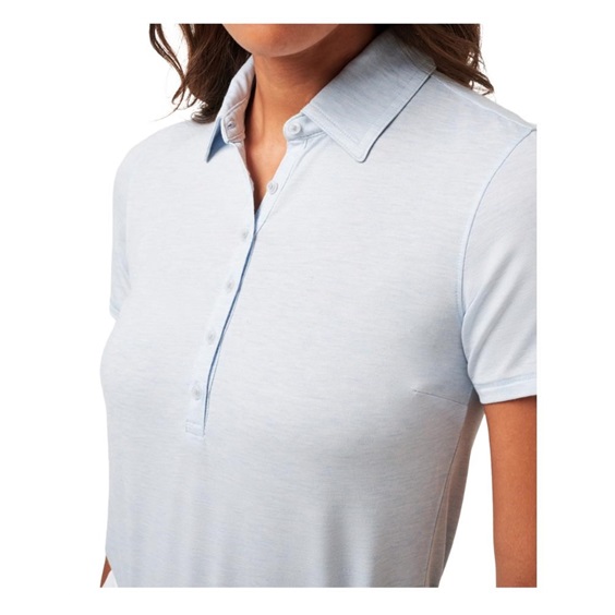 Travis Mathew Featherweight Active Damen Poloshirt, heather kentucky blue