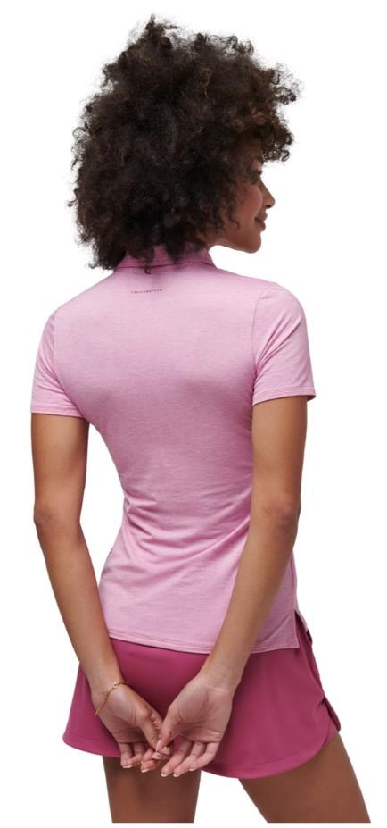 Travis Mathew Featherweight Active Damen Poloshirt, heather red violet