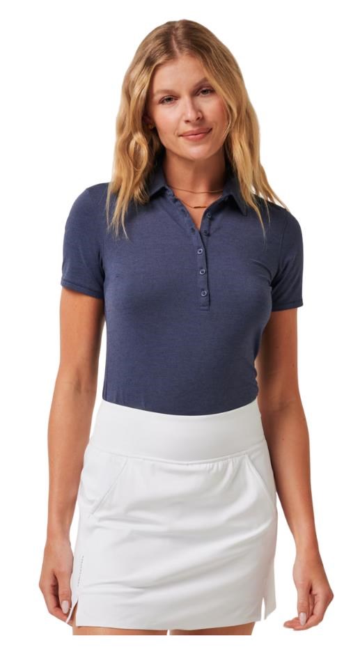 Travis Mathew Featherweight Active Damen Poloshirt, heather navy blazer
